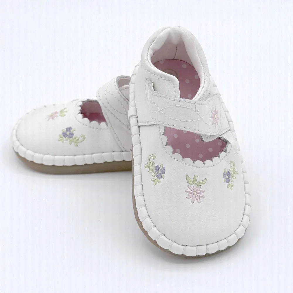 Teeny Toes Toddler Girls Size‎ 3 White Floral Mary Jane Shoes Casual Dressy
